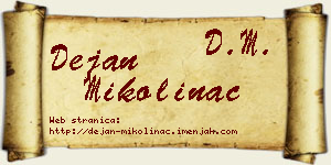 Dejan Mikolinac vizit kartica